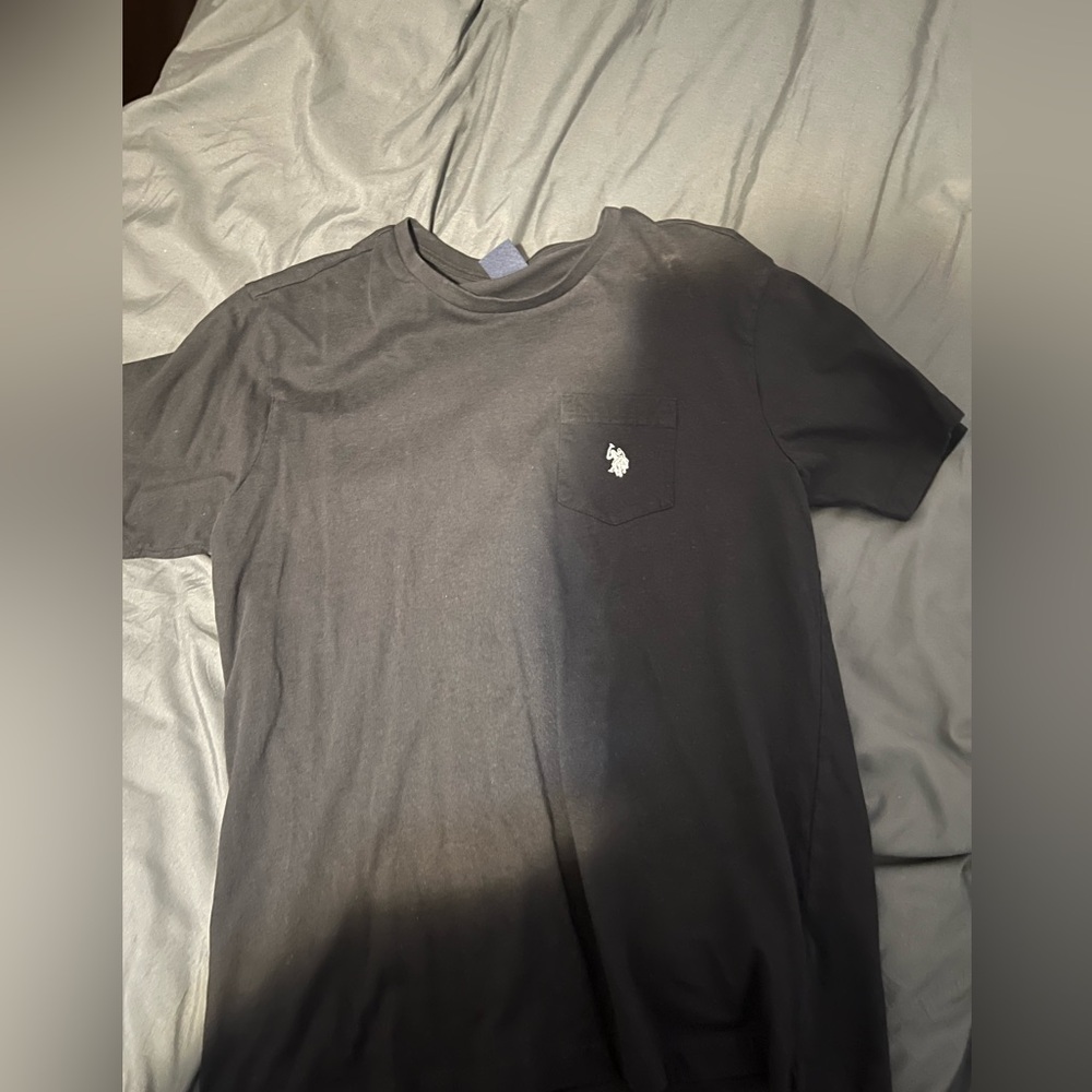 U.S. Polo Assassin black pocket black t shirt medium